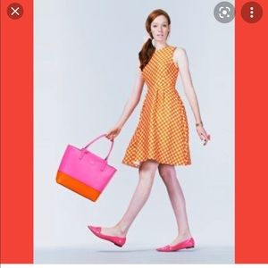 Orange gingham Kate Spade fit and flare dress